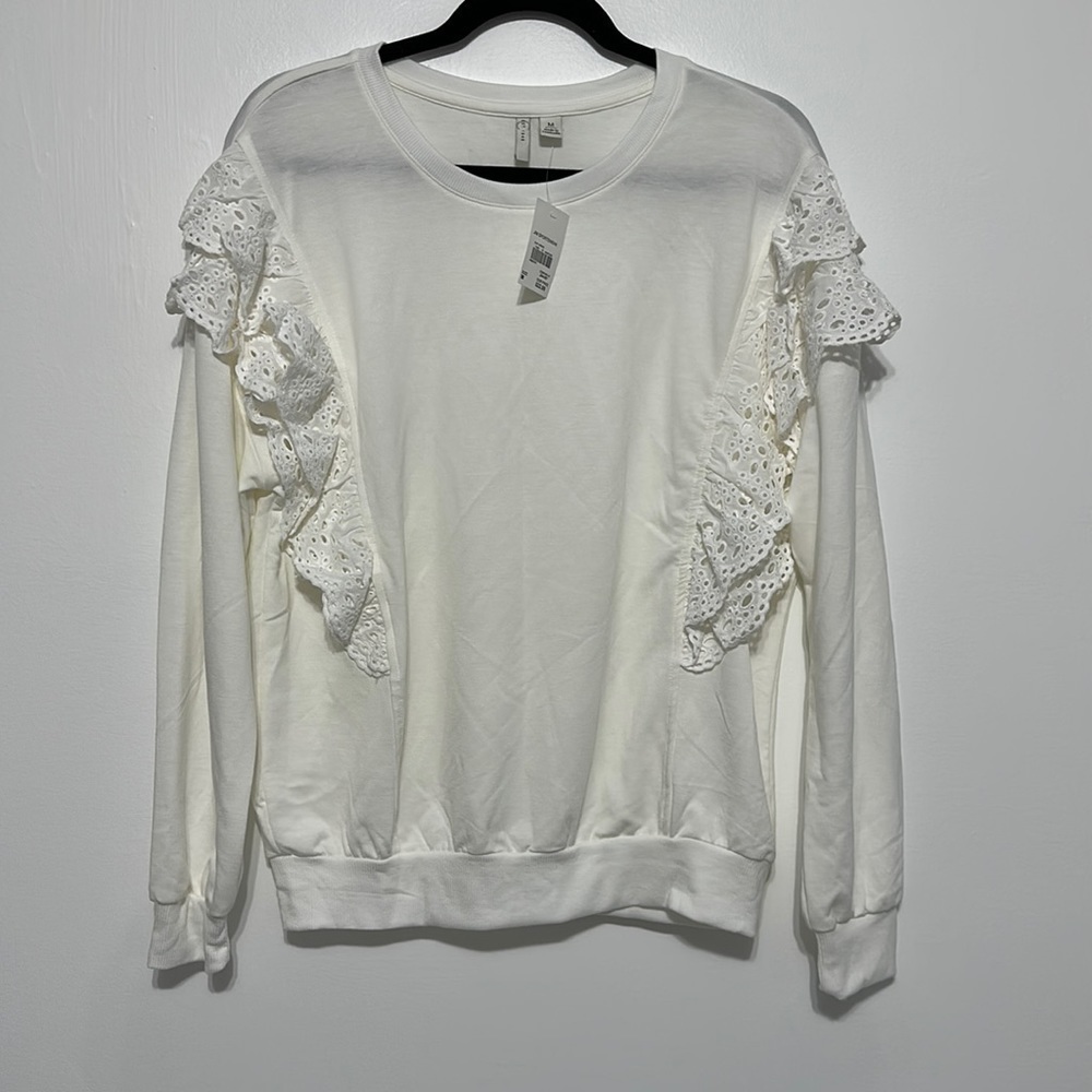 CATO white ruffled sweater​​​​​​